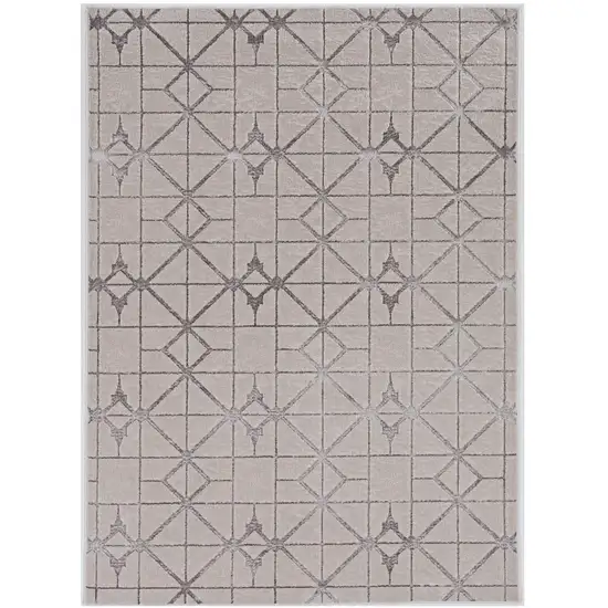 Ivory And Brown Geometric Area Rug Photo 2