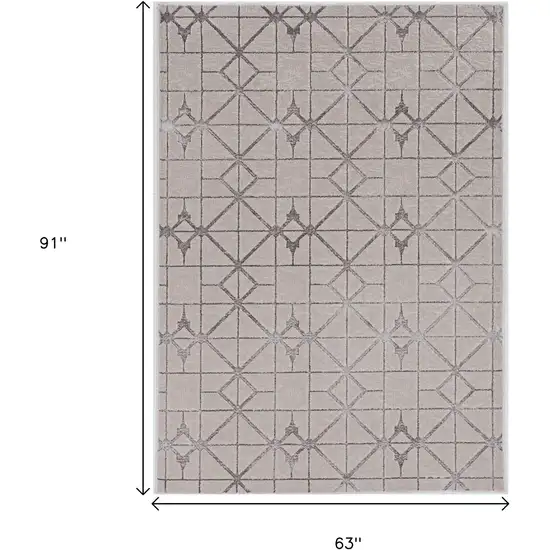 Ivory And Brown Geometric Area Rug Photo 3