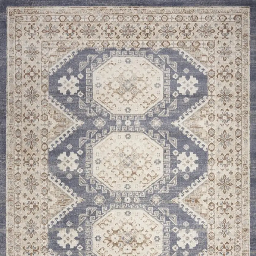 Ivory Silver and Gray Abstract Non Skid Area Rug Photo 6