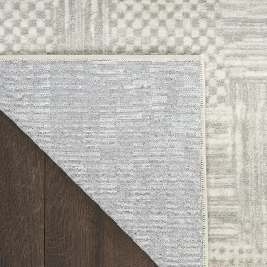 Ivory Silver and Gray Abstract Non Skid Area Rug Photo 9