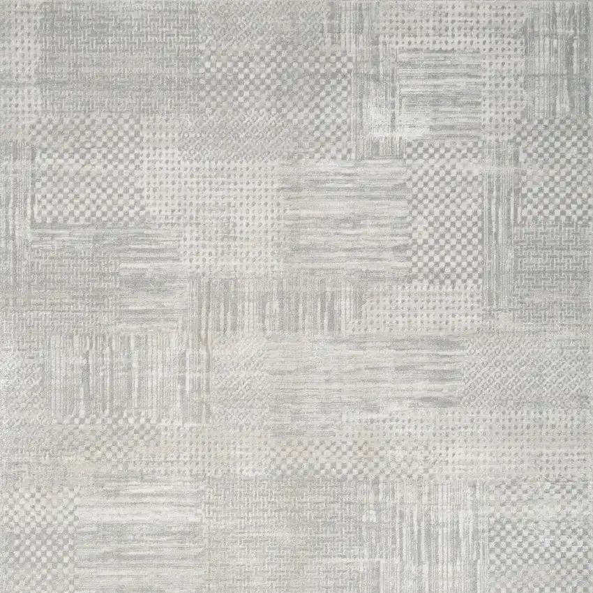 Ivory Silver and Gray Abstract Non Skid Area Rug Photo 7