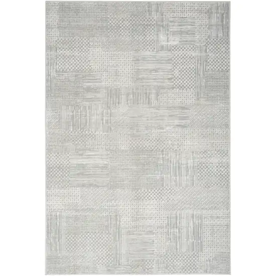 Ivory Silver and Gray Abstract Non Skid Area Rug Photo 8
