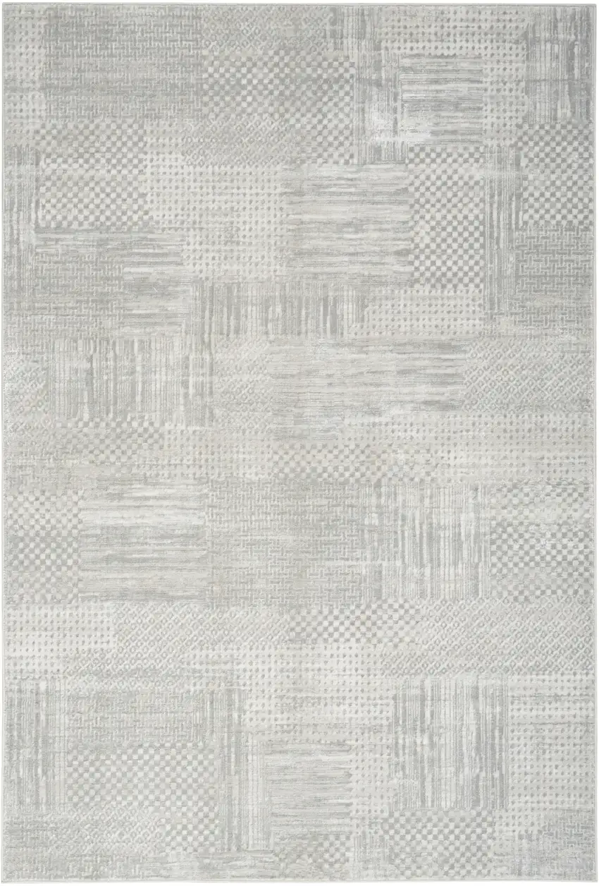 Ivory Silver and Gray Abstract Non Skid Area Rug Photo 8