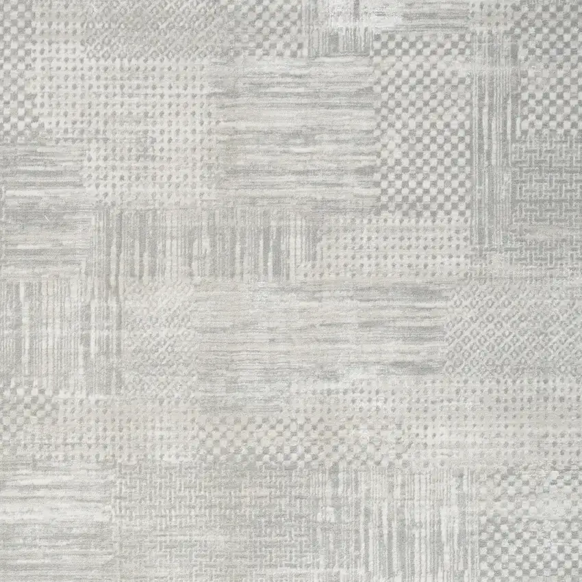 Ivory Silver and Gray Abstract Non Skid Area Rug Photo 6