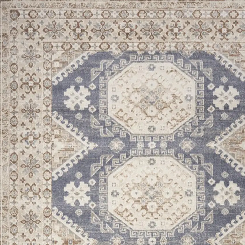 Ivory Silver and Gray Abstract Non Skid Area Rug Photo 3