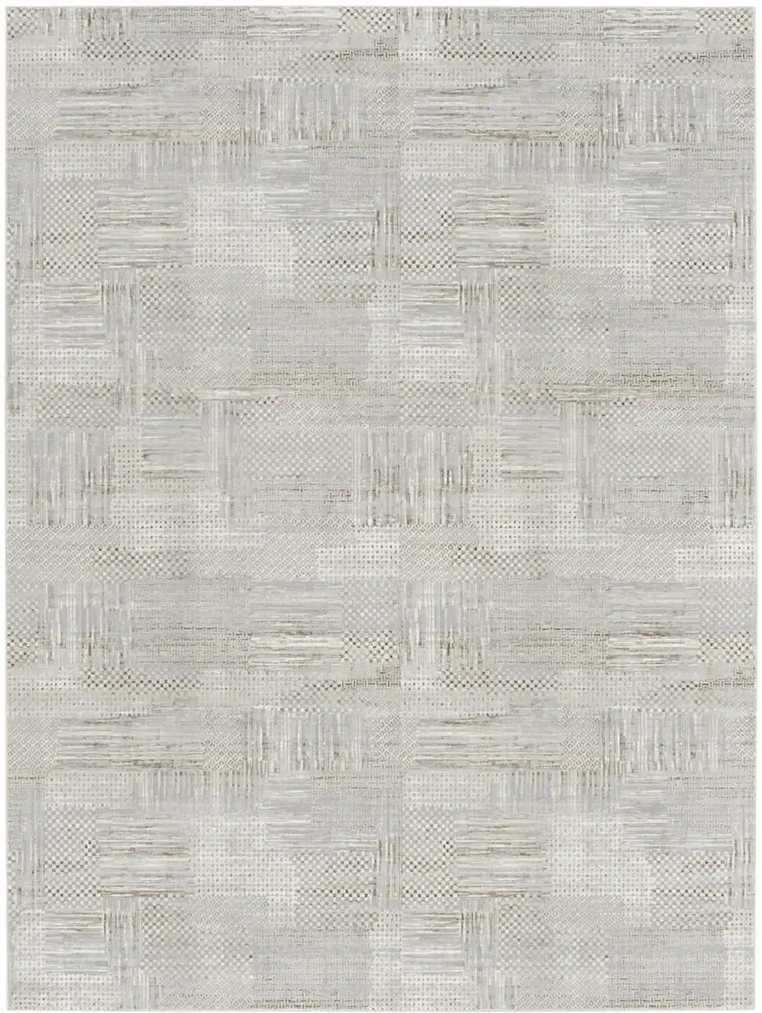 Ivory Silver and Gray Abstract Non Skid Area Rug Photo 2