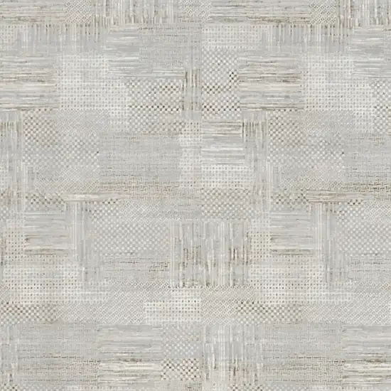 Ivory Silver and Gray Abstract Non Skid Area Rug Photo 6
