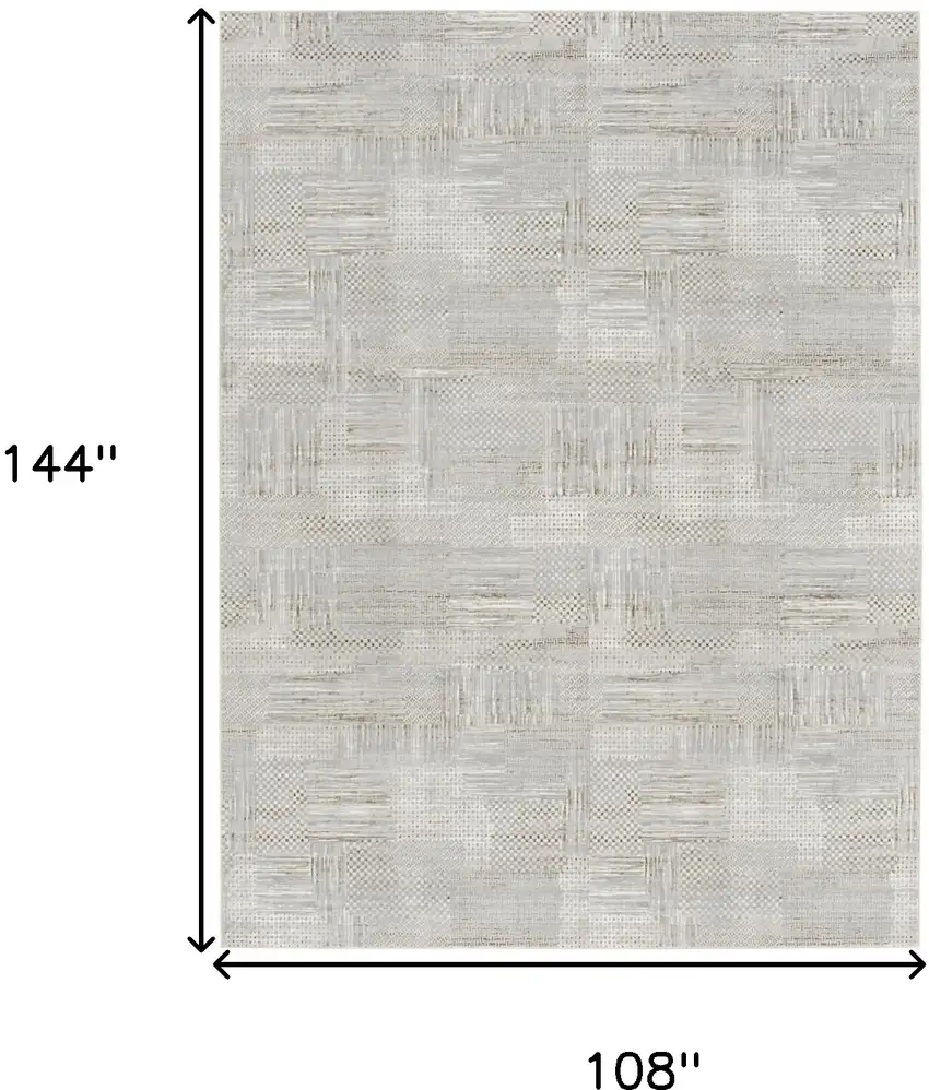 Ivory Silver and Gray Abstract Non Skid Area Rug Photo 3