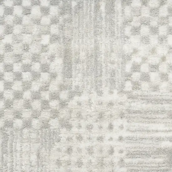 Ivory Silver and Gray Abstract Non Skid Area Rug Photo 7