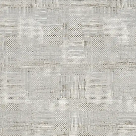 Ivory Silver and Gray Abstract Non Skid Area Rug Photo 9