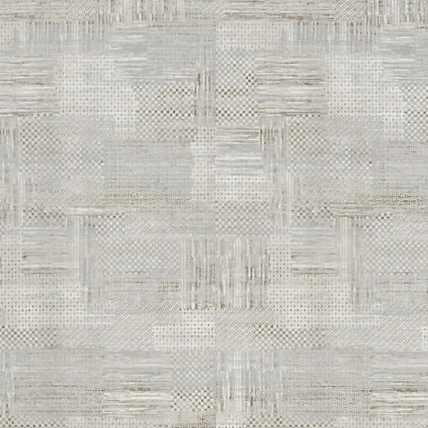 Ivory Silver and Gray Abstract Non Skid Area Rug Photo 9
