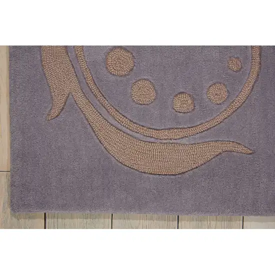 Ivory Slate Blue and Taupe Floral Area Rug Photo 6