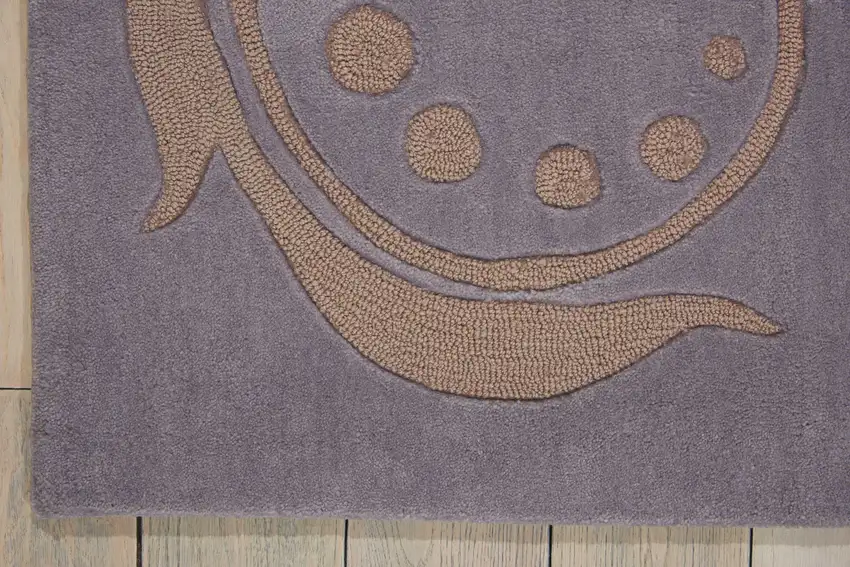 Ivory Slate Blue and Taupe Floral Area Rug Photo 6