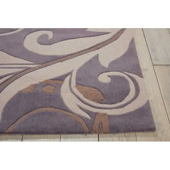 Ivory Slate Blue and Taupe Floral Area Rug Photo 9