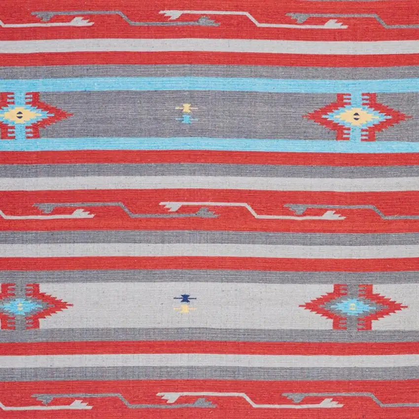 Ivory Southwestern Handmade Area Rug With Fringe Photo 2