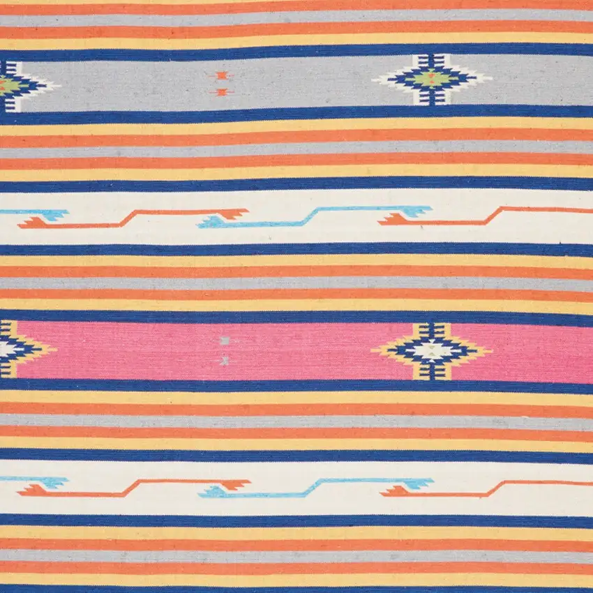 Ivory Southwestern Handmade Area Rug With Fringe Photo 9
