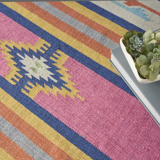 Ivory Southwestern Handmade Area Rug With Fringe Photo 9