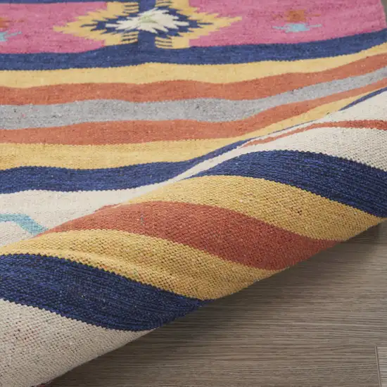 Ivory Southwestern Handmade Area Rug With Fringe Photo 6