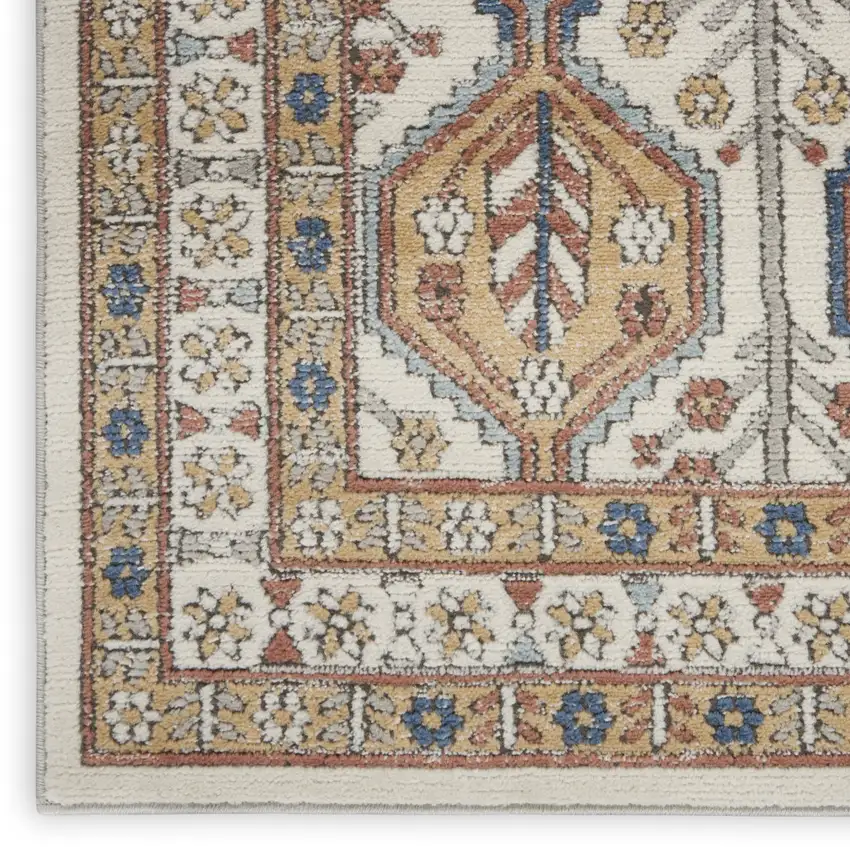 Ivory Southwestern Power Loom Non Skid Area Rug Photo 1