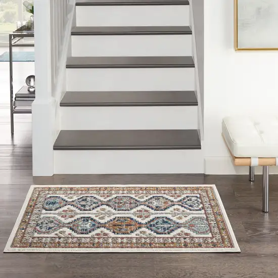 Ivory Southwestern Power Loom Non Skid Area Rug Photo 3