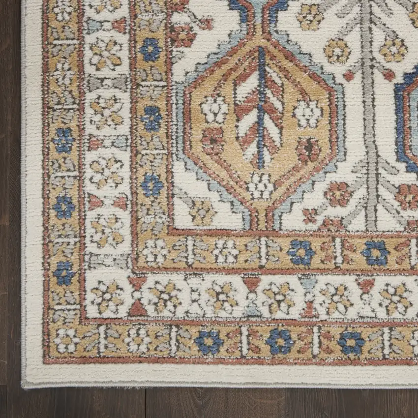 Ivory Southwestern Power Loom Non Skid Area Rug Photo 8