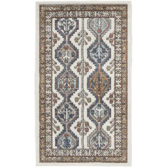 Ivory Southwestern Power Loom Non Skid Area Rug Photo 8