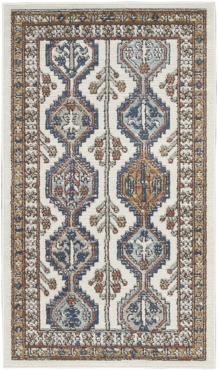 Ivory Southwestern Power Loom Non Skid Area Rug Photo 8