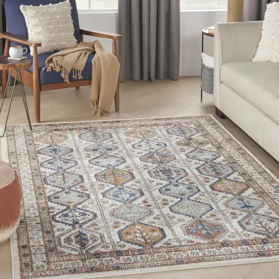 Ivory Southwestern Power Loom Non Skid Area Rug Photo 3