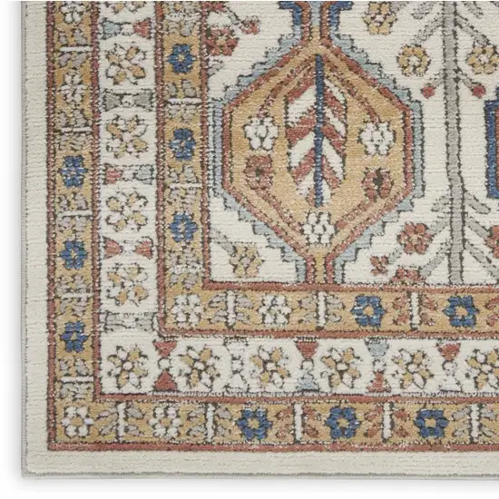 Ivory Southwestern Power Loom Non Skid Area Rug Photo 1