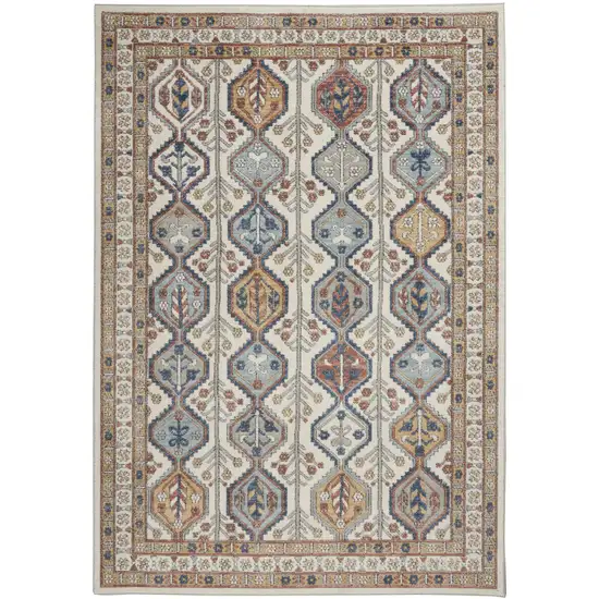 Ivory Southwestern Power Loom Non Skid Area Rug Photo 9