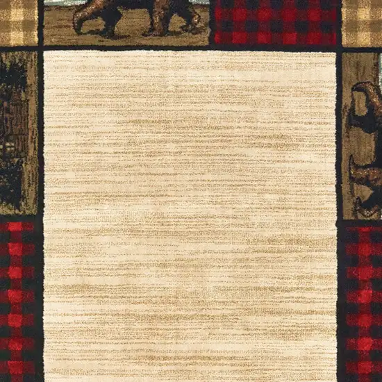 Ivory Southwestern Power Loom Stain Resistant Area Rug Photo 4