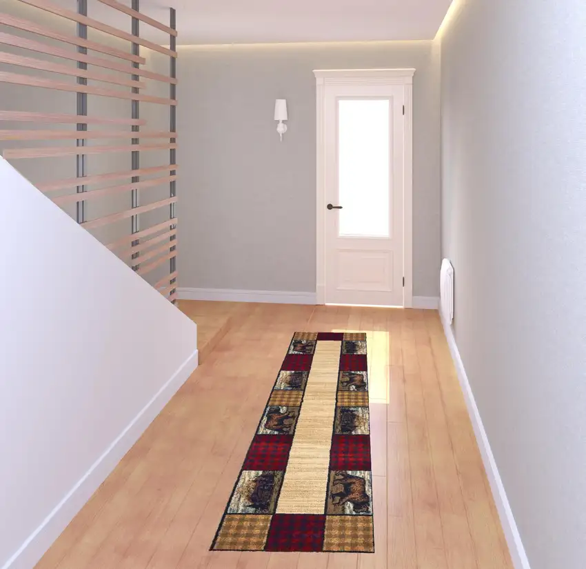 Ivory Southwestern Power Loom Stain Resistant Runner Rug Photo 2