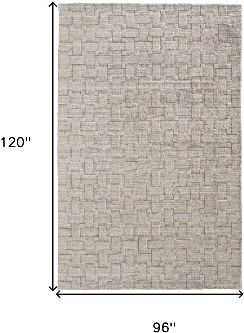 Ivory Striped Hand Woven Area Rug Photo 10