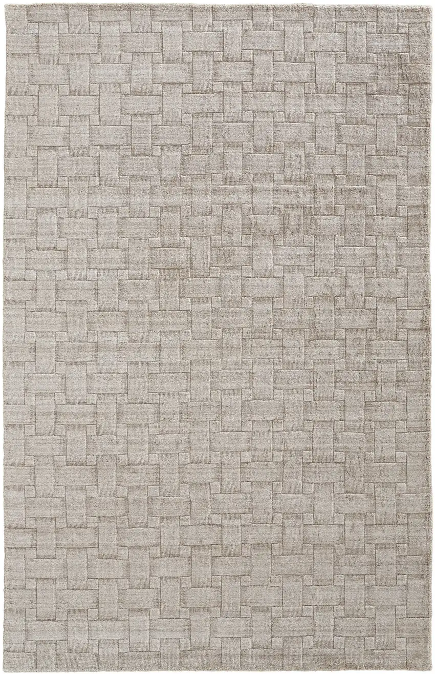 Ivory Striped Hand Woven Area Rug Photo 1
