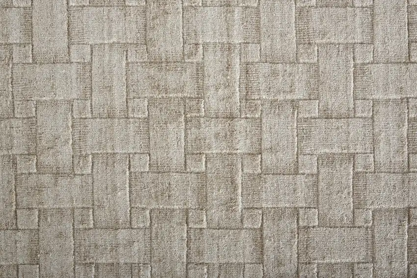 Ivory Striped Hand Woven Area Rug Photo 9