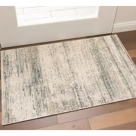 Ivory And Gray Abstract Area Rug Photo 1