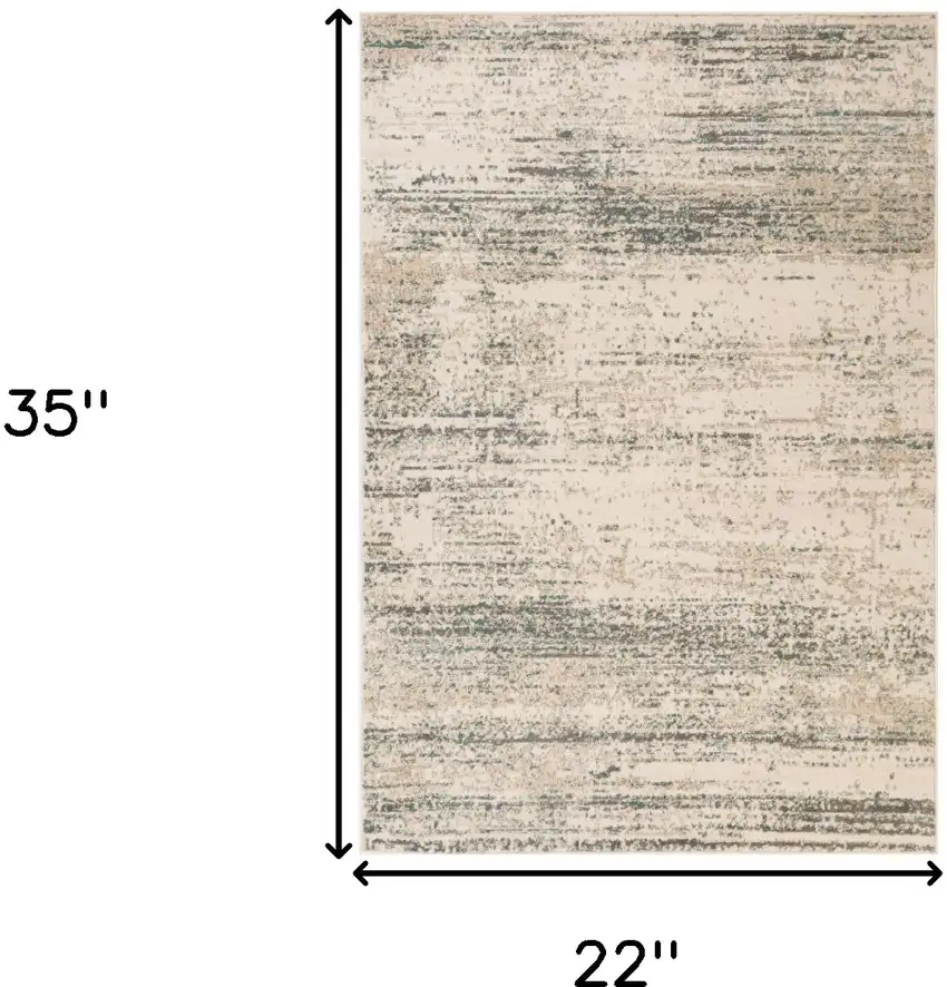 Ivory Striped Power Loom Area Rug Photo 6
