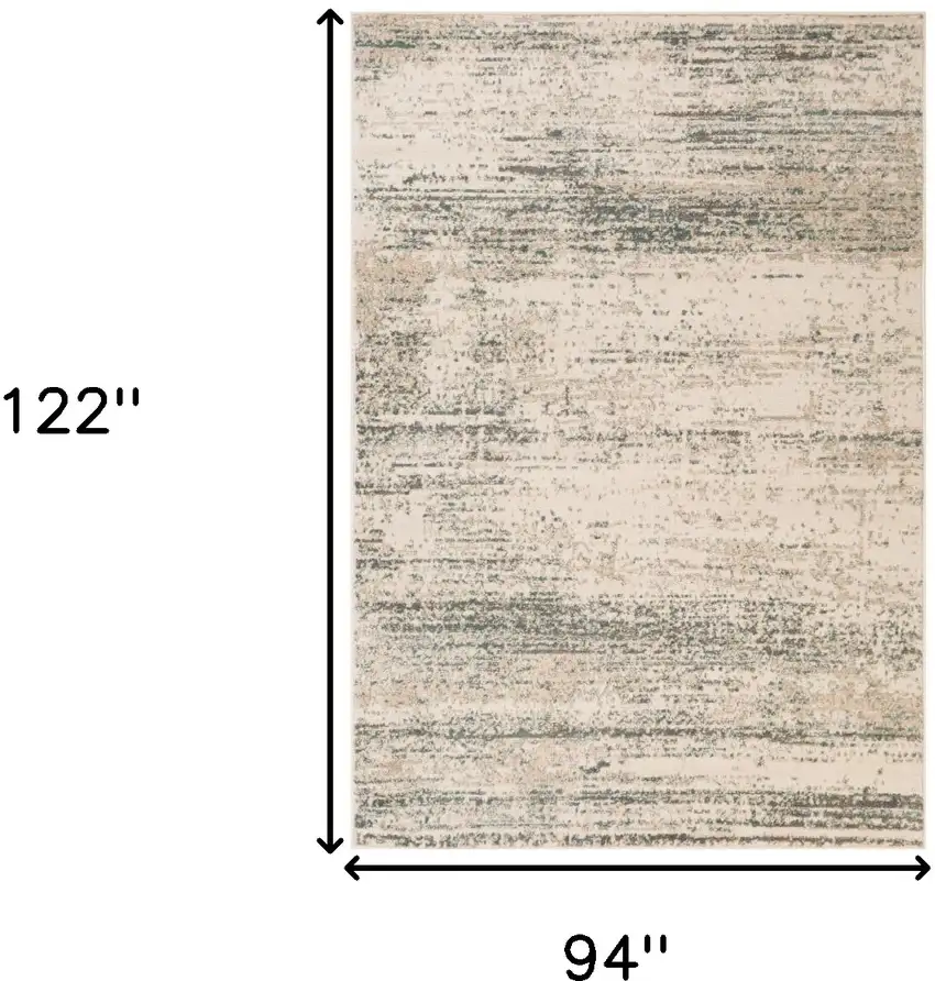 Ivory Striped Power Loom Area Rug Photo 6