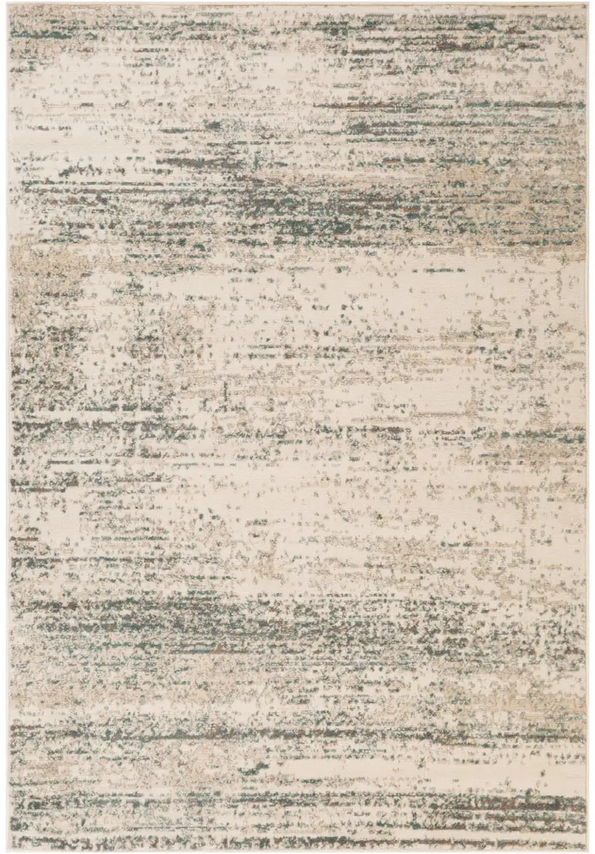 Ivory Striped Power Loom Area Rug Photo 1