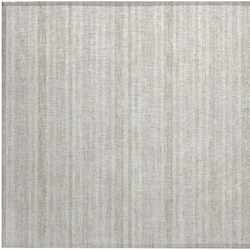Ivory Striped Washable Non Skid Indoor Outdoor Area Rug Photo 7