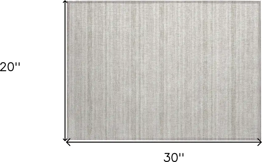 Ivory Striped Washable Non Skid Indoor Outdoor Area Rug Photo 3