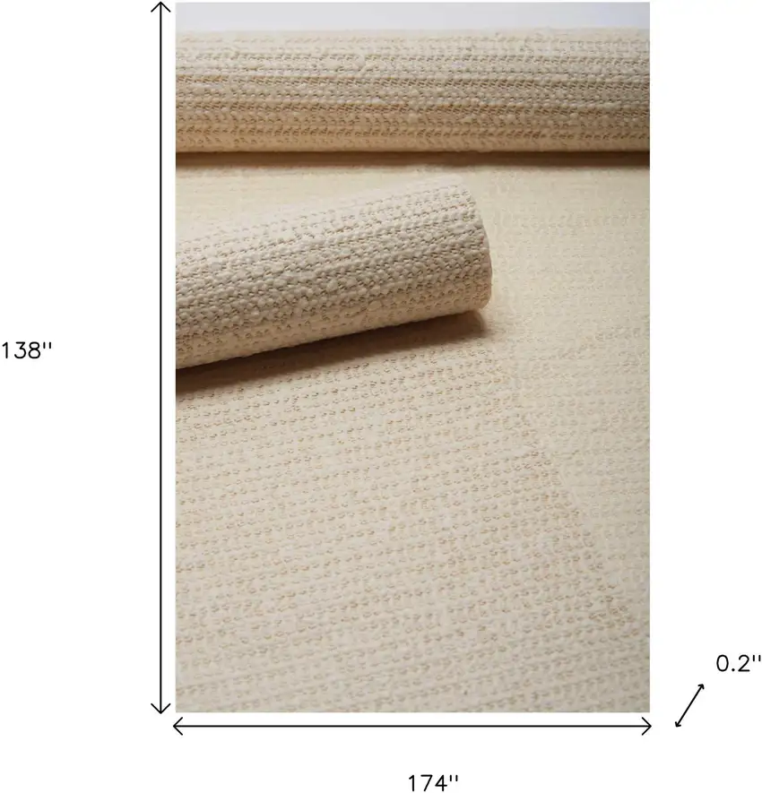 Ivory Striped Weave Non Slip Rug Pad Photo 5