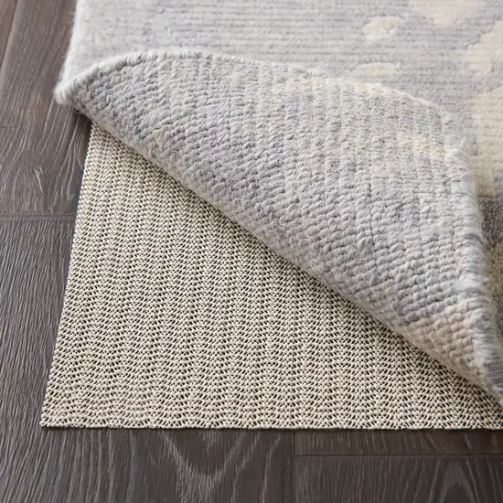 Ivory Striped Weave Non Slip Rug Pad Photo 8