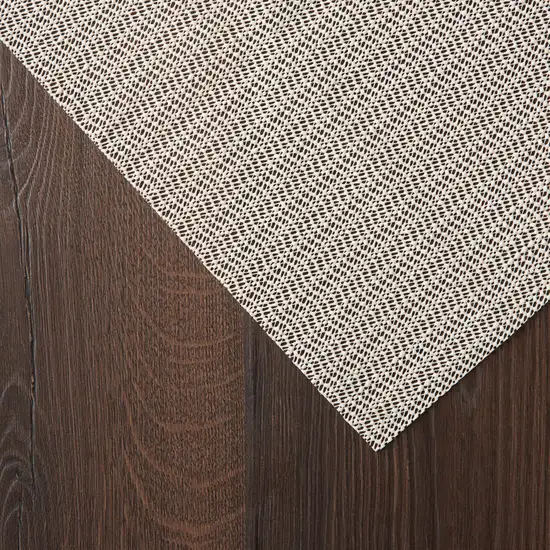 Ivory Striped Weave Non Slip Rug Pad Photo 7