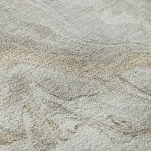 Photo of Ivory Tan And Beige Abstract Washable Area Rug With UV Protection