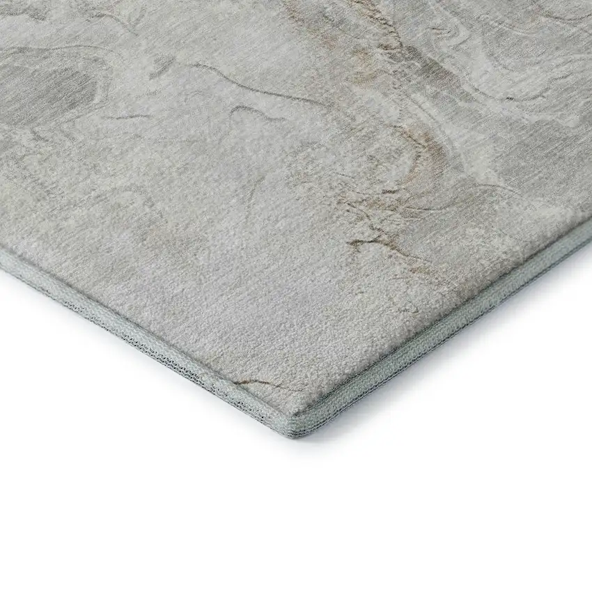 Ivory Tan And Beige Abstract Washable Area Rug With UV Protection Photo 7