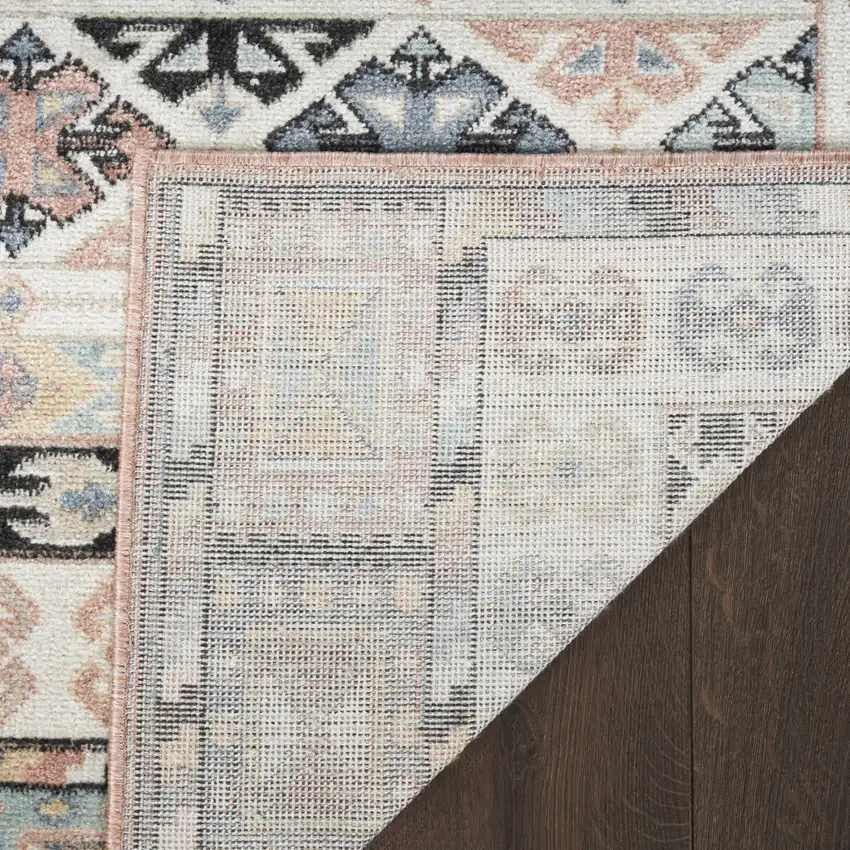 Ivory Tan And Black Geometric Flatweave Area Rug Photo 9