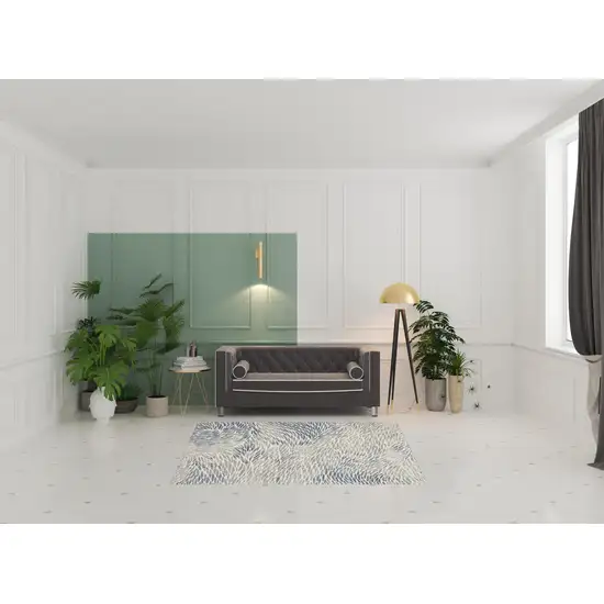 Ivory Tan And Blue Abstract Area Rug Photo 1