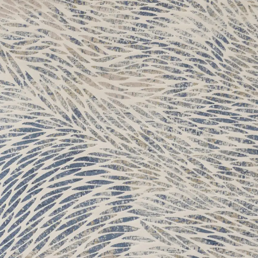 Ivory Tan And Blue Abstract Area Rug Photo 7
