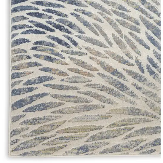 Ivory Tan And Blue Abstract Area Rug Photo 9
